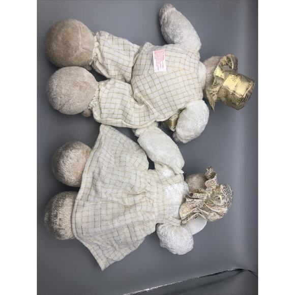 NOEL & JOY CHRISTMAS BEAR Plush Stuffed Animal RARE 14" & 12”Beige Bear Vtg.READ - Picture 14 of 16